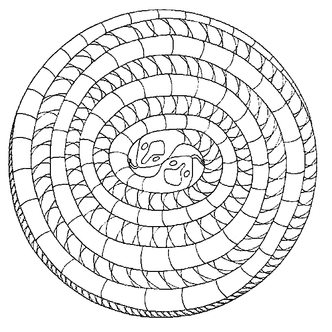 Print Mandala slangen kleurplaat